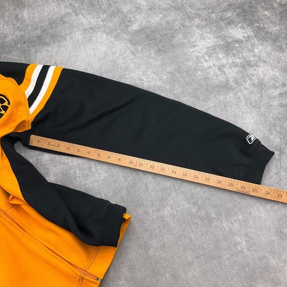 Reebok NFL Hoodie Adult Medium Black Gold STEELERS Colorblock Unisex Jacket Flaw - Picture 7 of 11